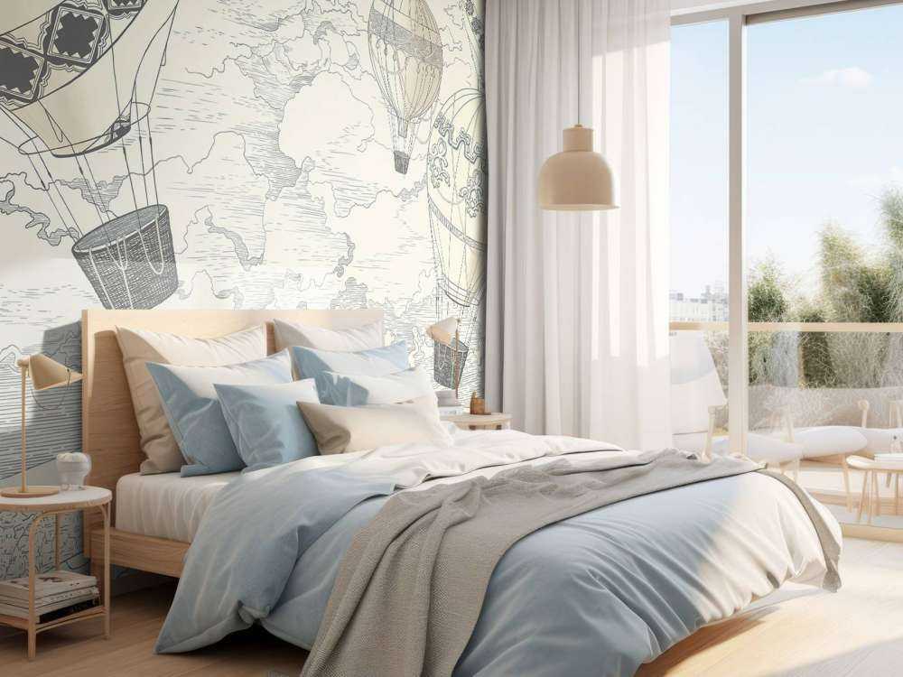 Białe nowoczesne balony na gorące powietrze