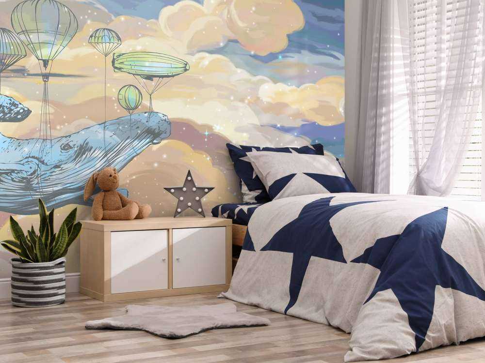 Wieloryb ze swoimi balonami na gorące powietrze