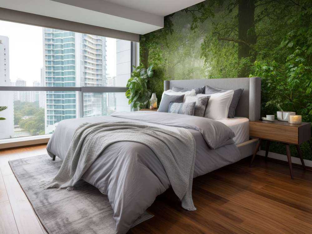 Mglisty las z drogą