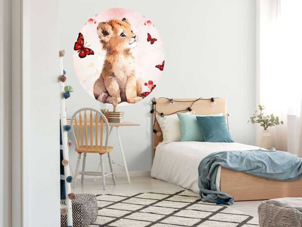 Dromerige lwiątko i motyle