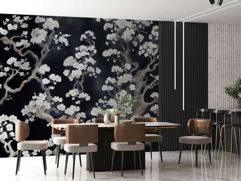 Cudowny kwitnący las - czarny