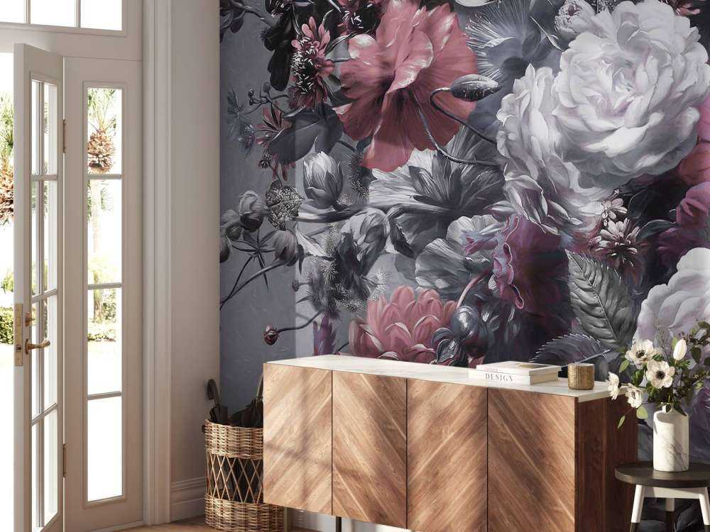 Duży bukiet z czerwonymi makami