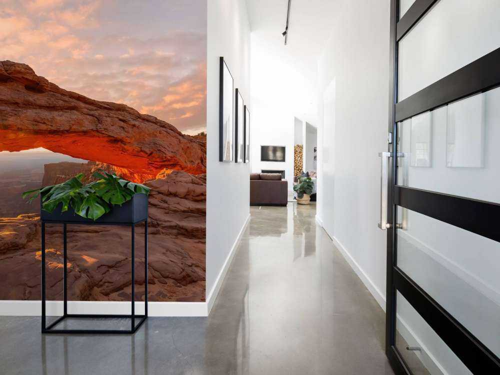 Zachód słońca pod skałami