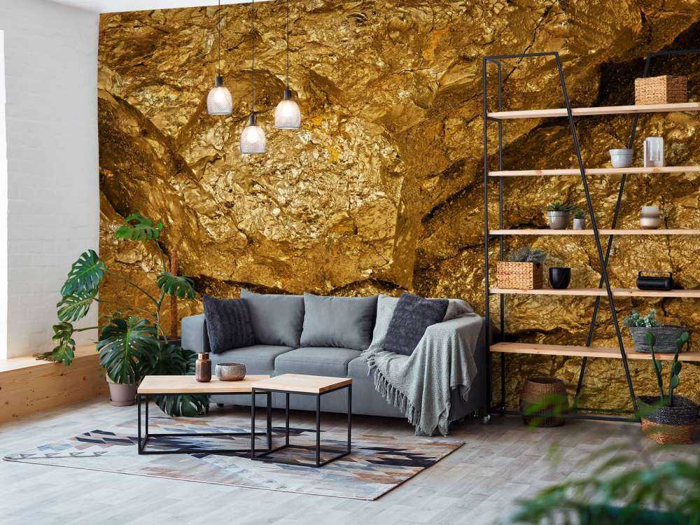 Zbliżenie na złoty kamień