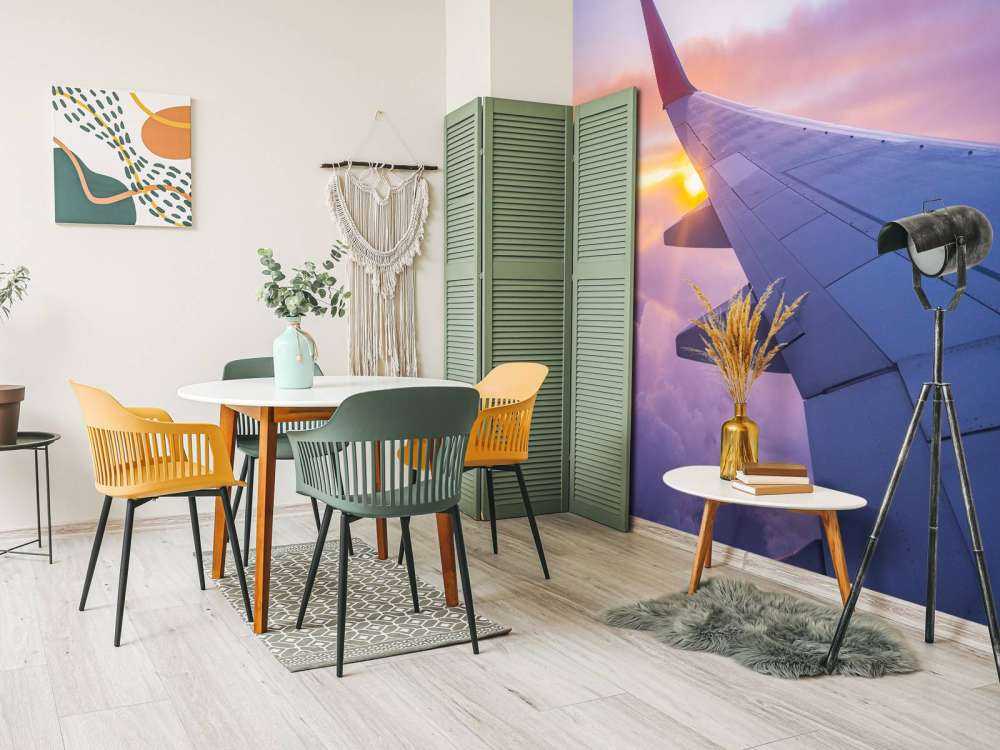 Skrzydło samolotu w chmurach