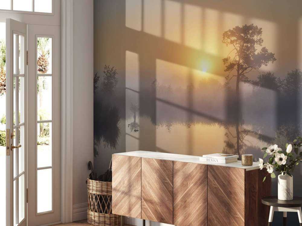 Mglisty wschód słońca