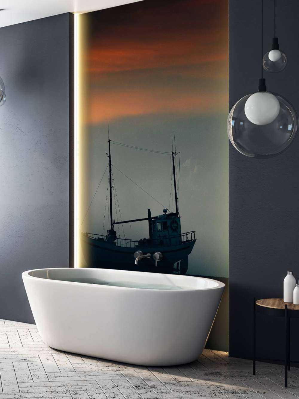 Łódź o zachodzie słońca