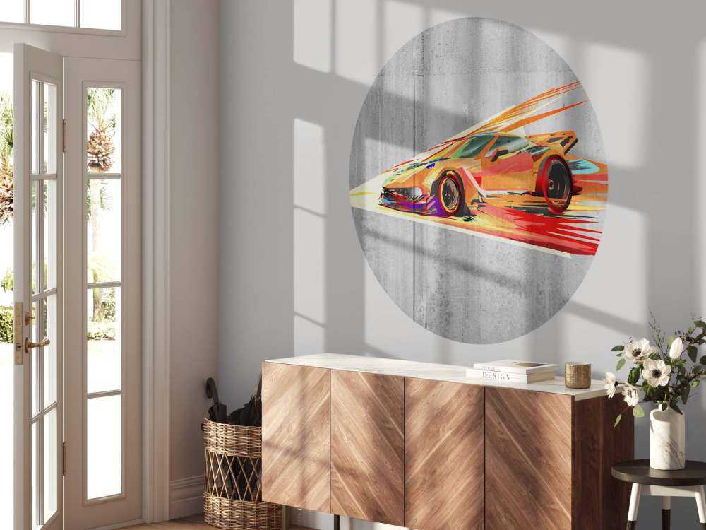 Samochód wyścigowy z graffiti