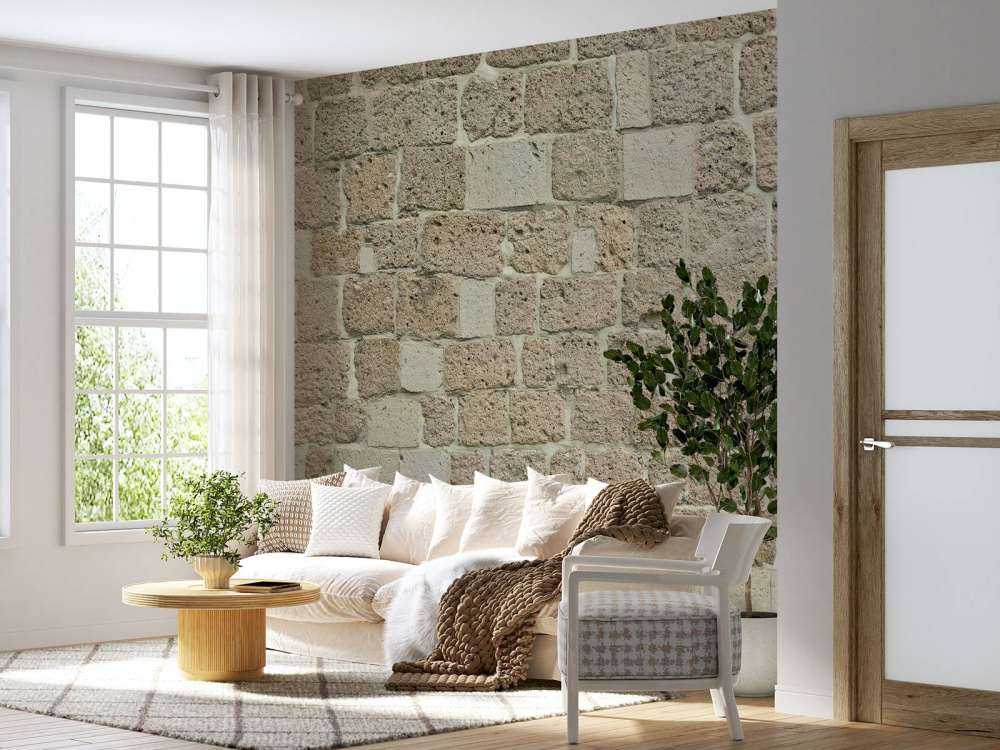 Ściana z dużych cegieł