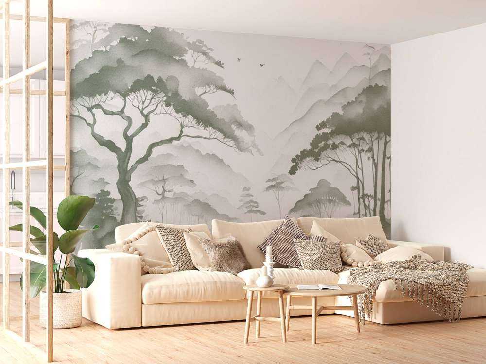 Mglista Dolina Górska, zielony