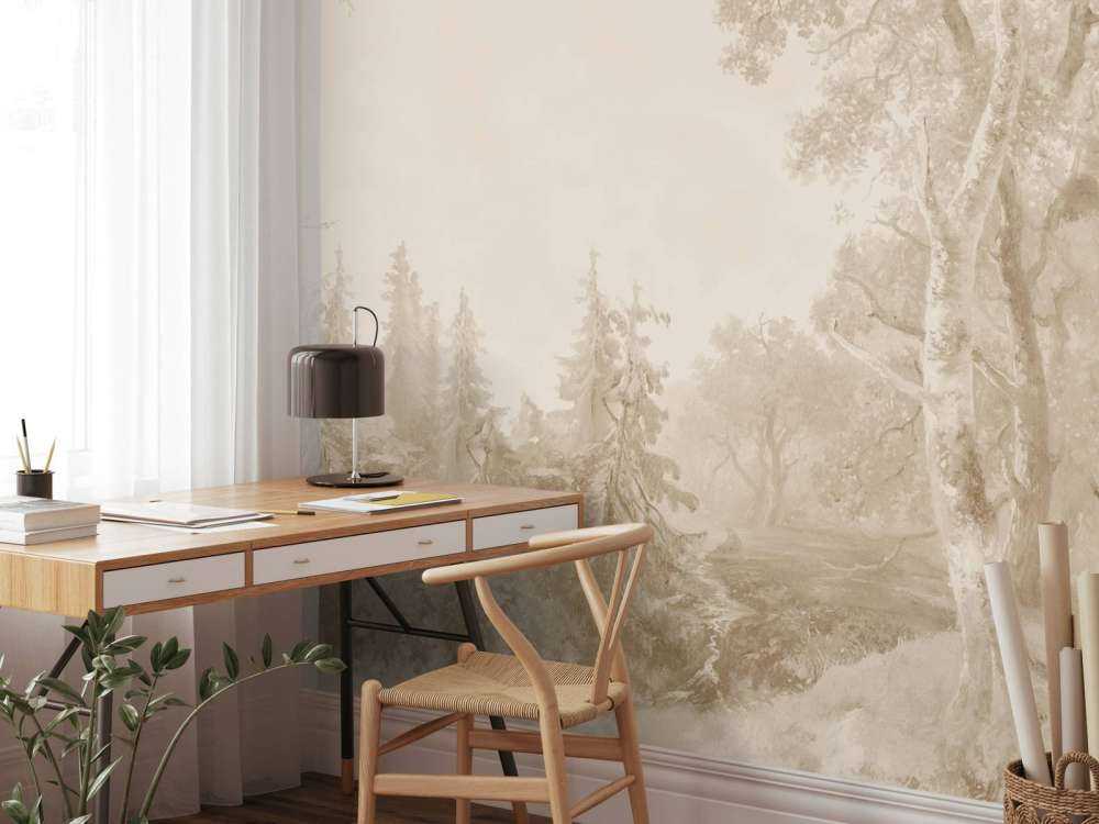 Krajobraz leśny beżowy #2