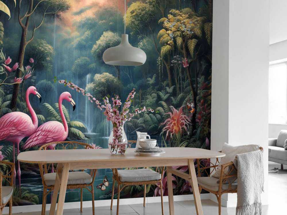 Zmierzchowe Eden Flamingów