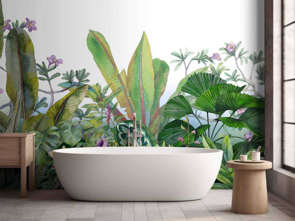 Akwarelowe liście i kwiaty