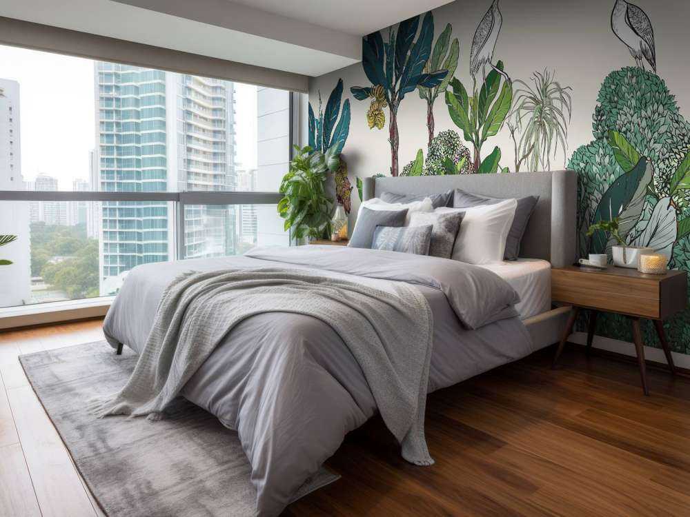 Panorama dżungli z zwierzętami