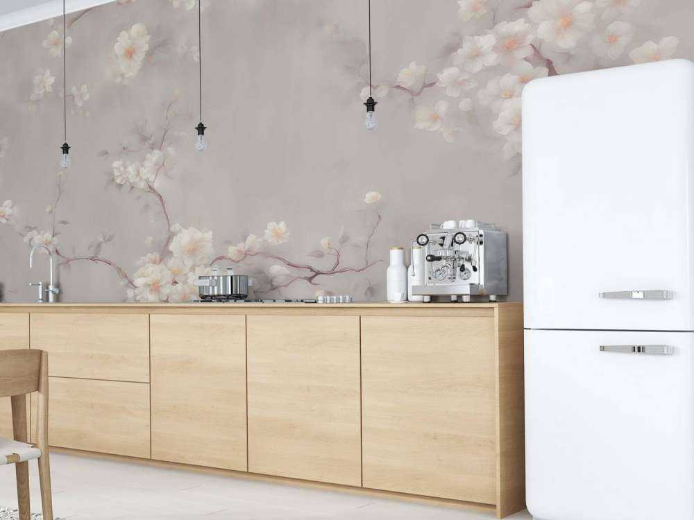 Urocze gałęzie kwiatów taupe