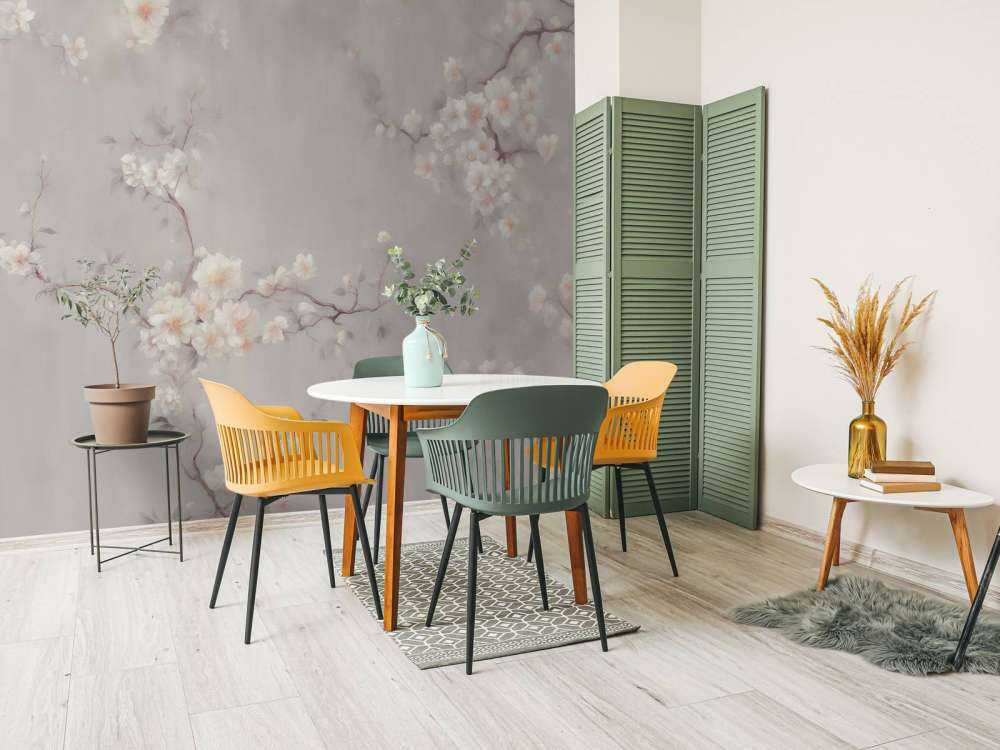 Urocze gałęzie kwiatów taupe