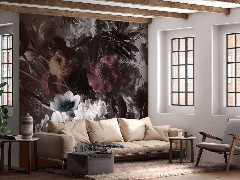 Duży bukiet z anemonami pomarańczowymi