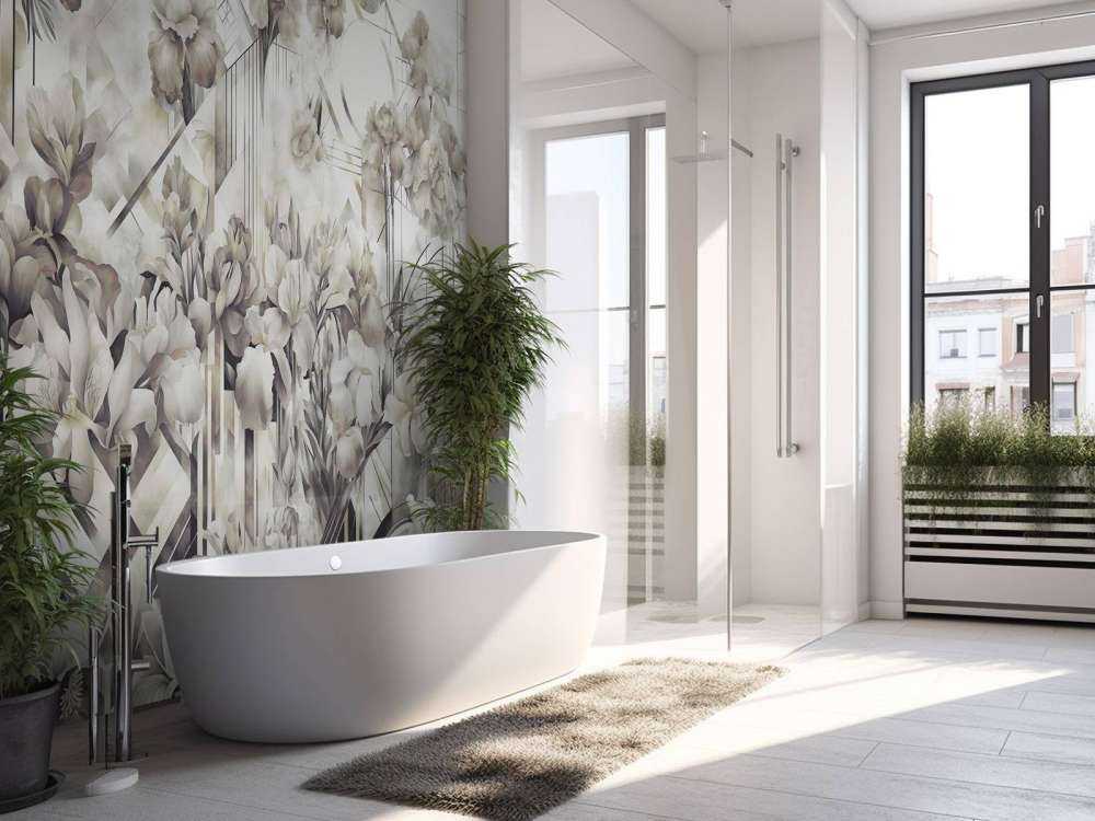 Ogromne akwarelowe irysy zielone