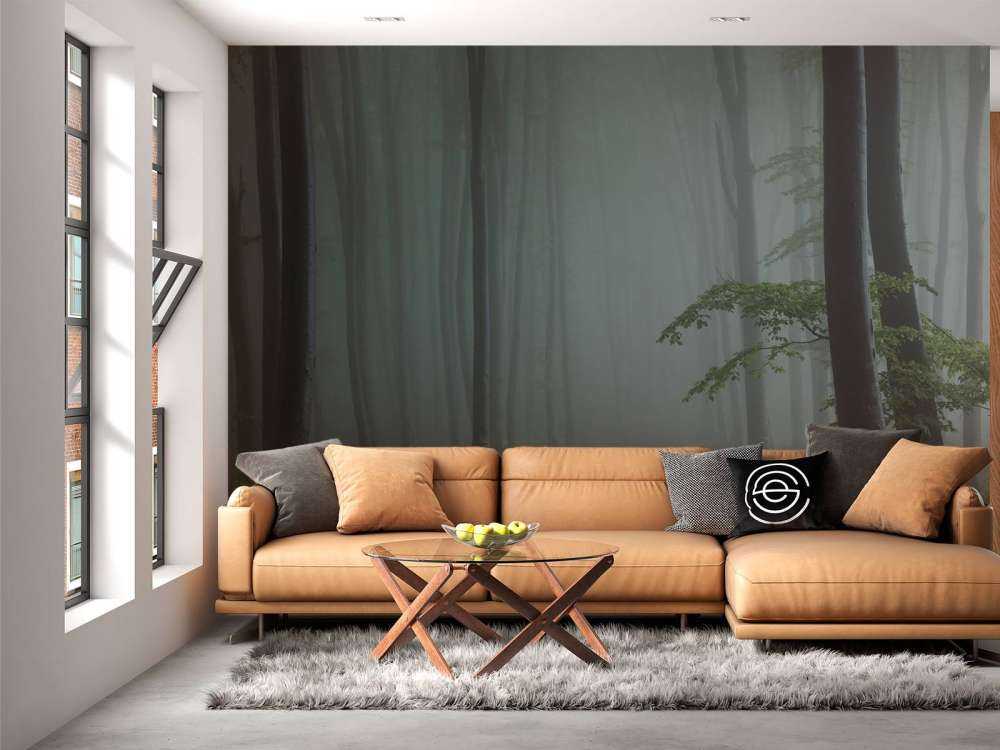 Mglista panorama leśna