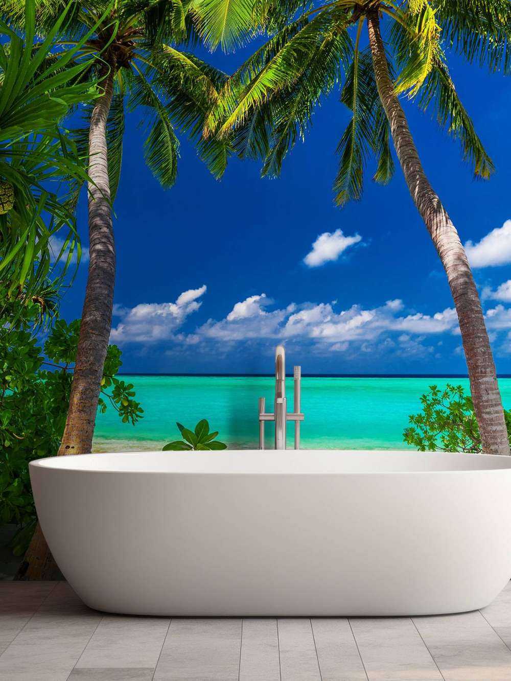 Drzewa palmowe na wyspie