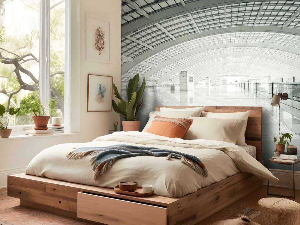 Nowoczesna hala z zaokrągleniem