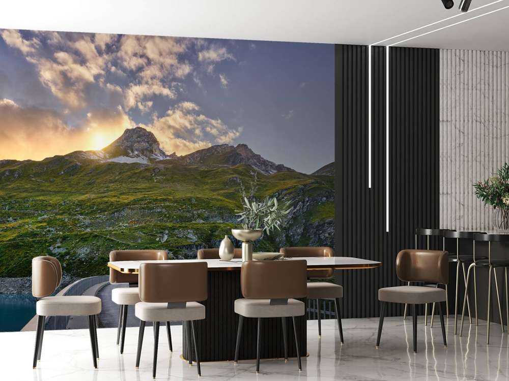 Zachód słońca nad zbiornikiem wodnym