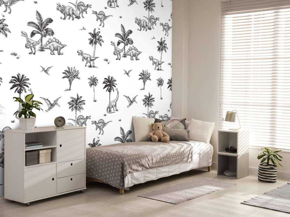 Wzór Dino w czerni i bieli