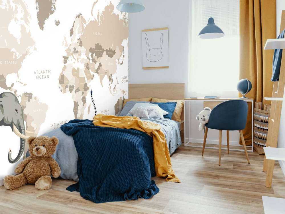 Mapa świata z zwierzętami z dżungli