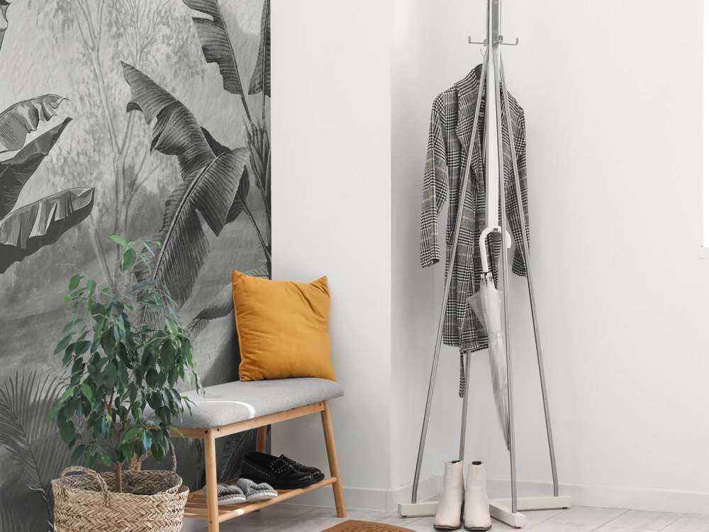 Drzewa bananowe w czerni i bieli