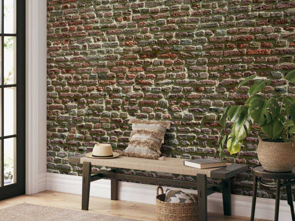 Ściana ze starych cegieł