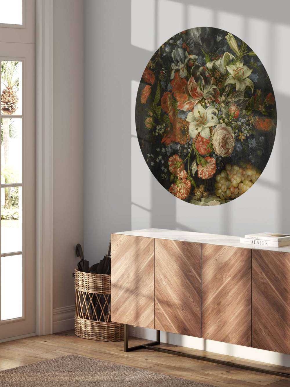 Martwa natura z kwiatami i owocami