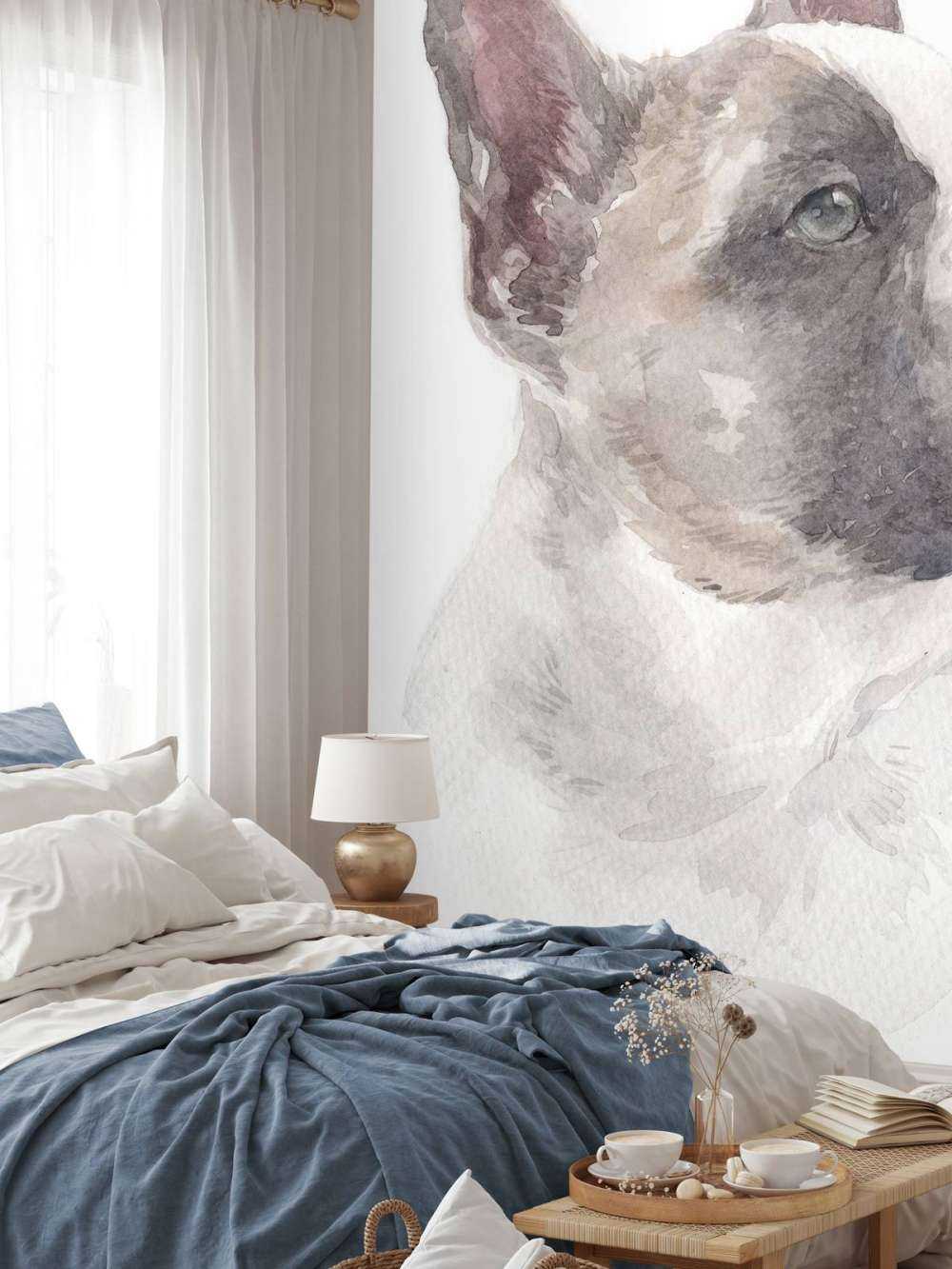 Akwarelowy buldog francuski