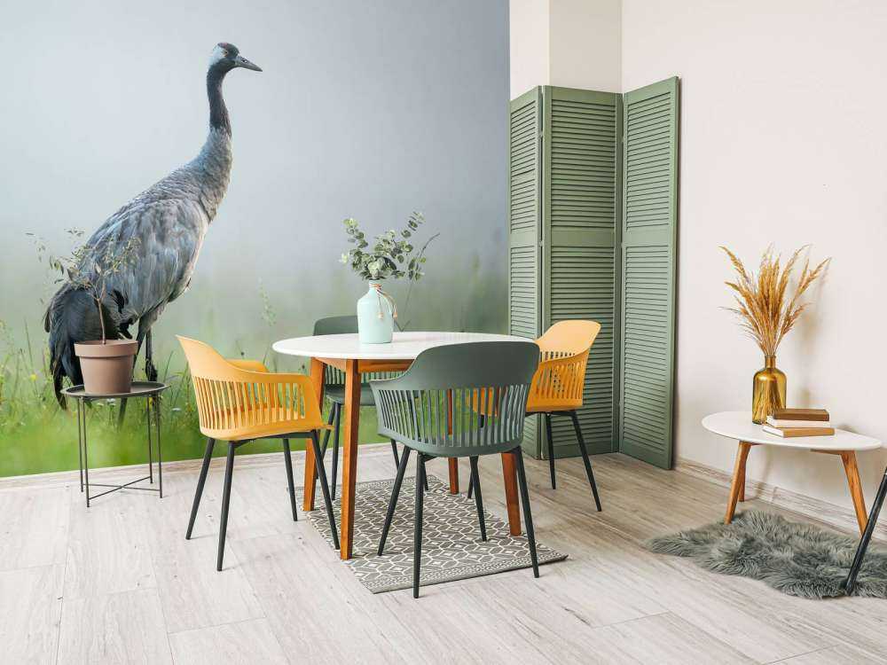 Żuraw w porannej mgle