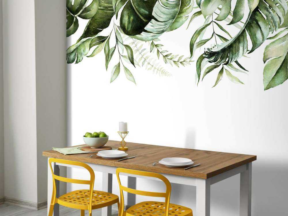 Tropikalne liście akwarelowe