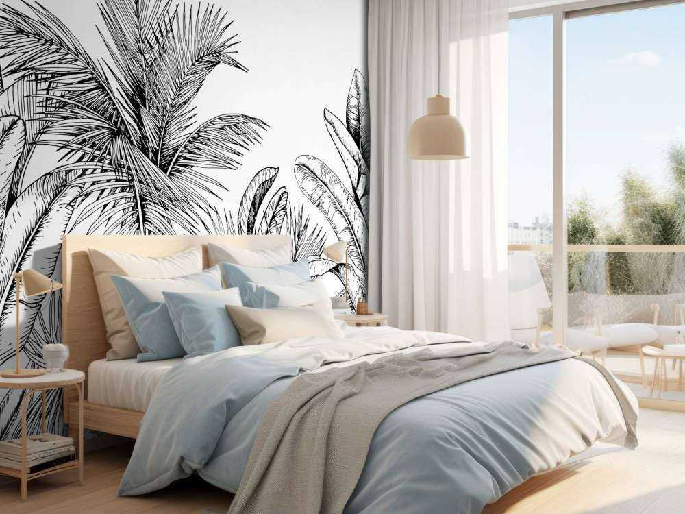 Palmy i liście bananowca