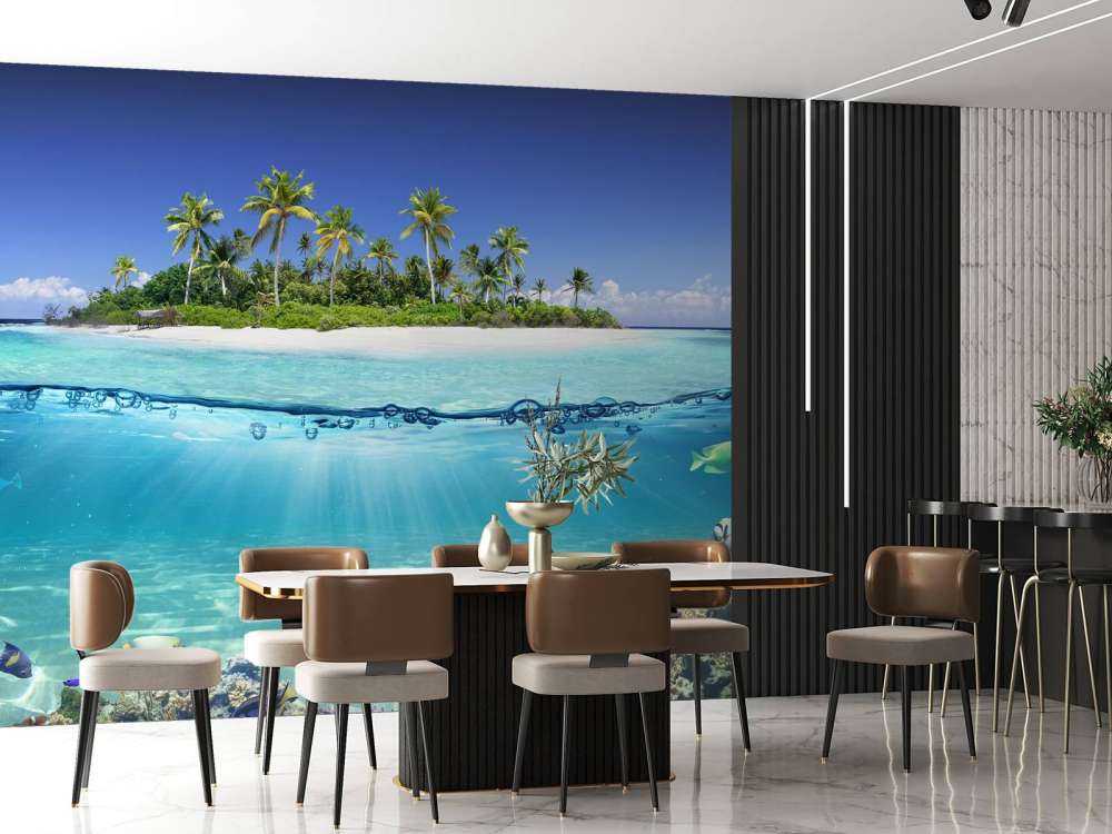 Tropikalna wyspa i rafa koralowa