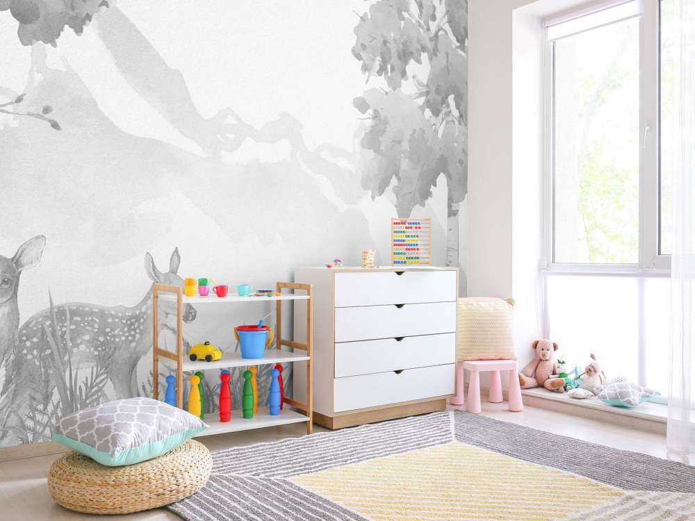 Jeleń w odcieniach szarości