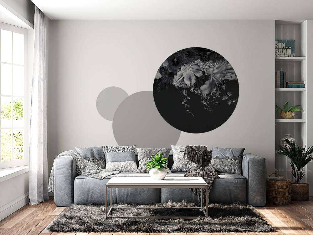 Złożone kwiaty w czerni i bieli