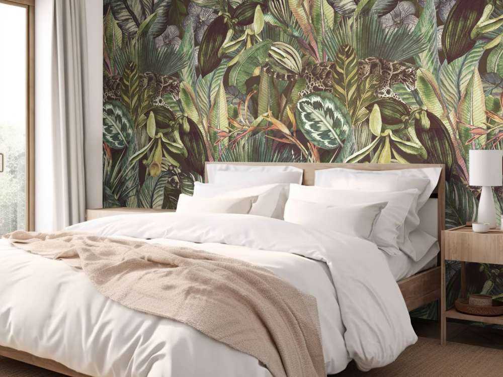 Lampart między liśćmi