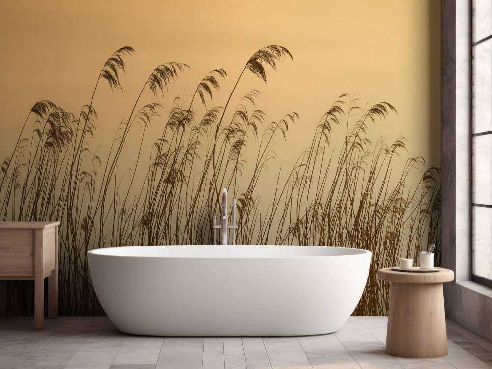 Trzcina wzdłuż nabrzeża