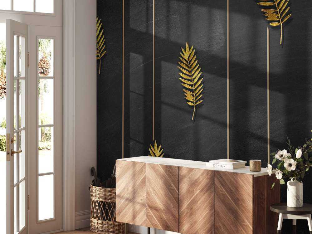 Złote liście tropikalne