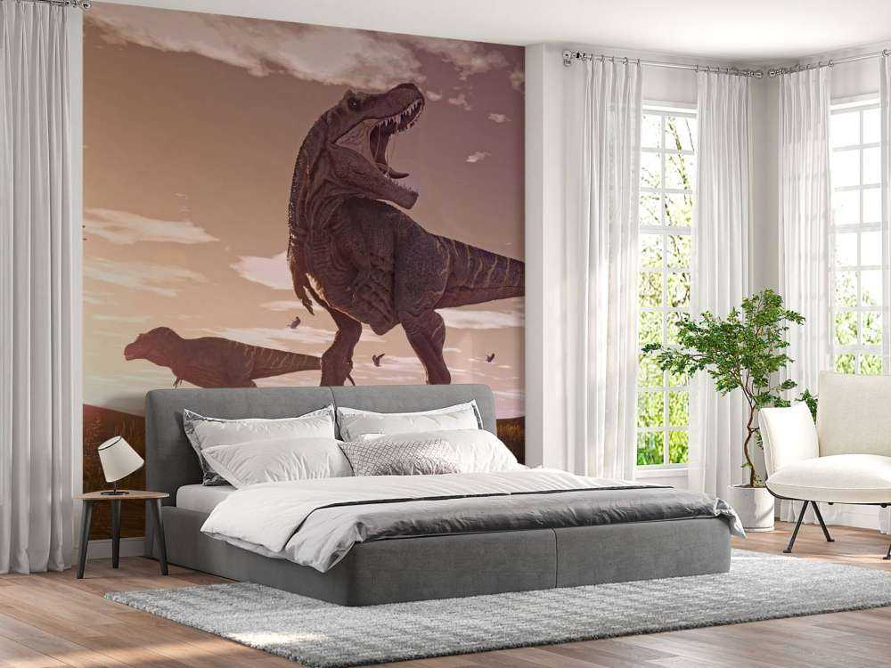 Dwa tyranozaury na polu