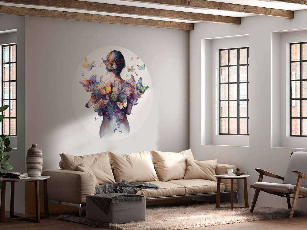 Akwarelowy motyl kobiece ciało #1