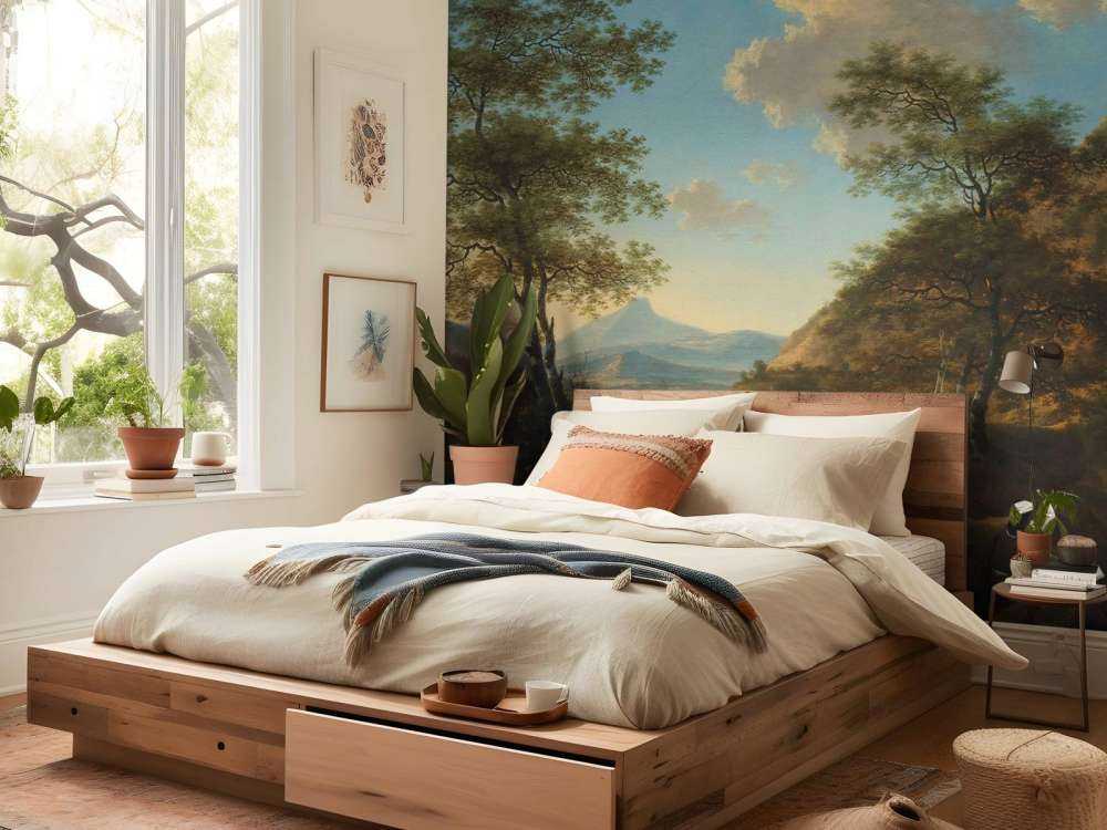 Włoski krajobraz z artystą