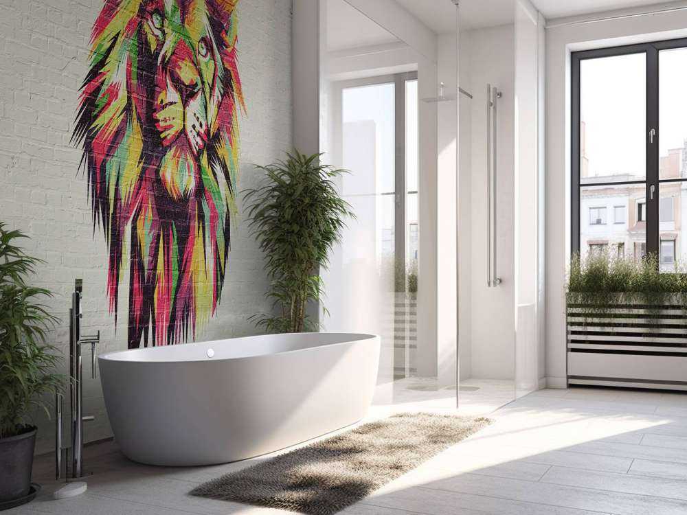 Graffiti przedstawiające lwa