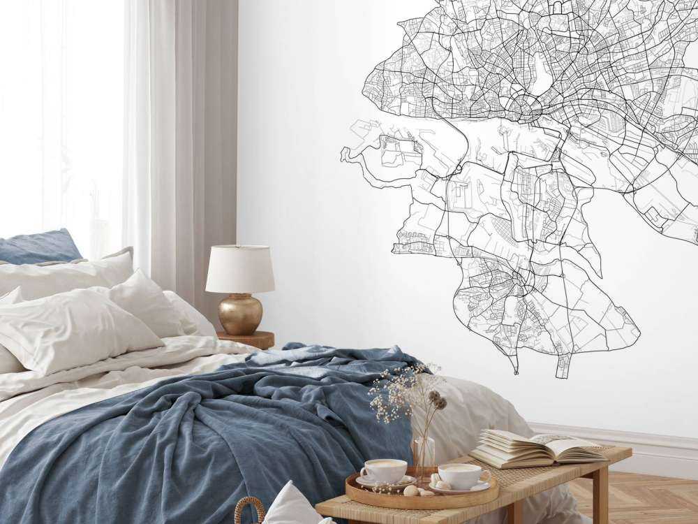 Mapa Hamburga, biała 