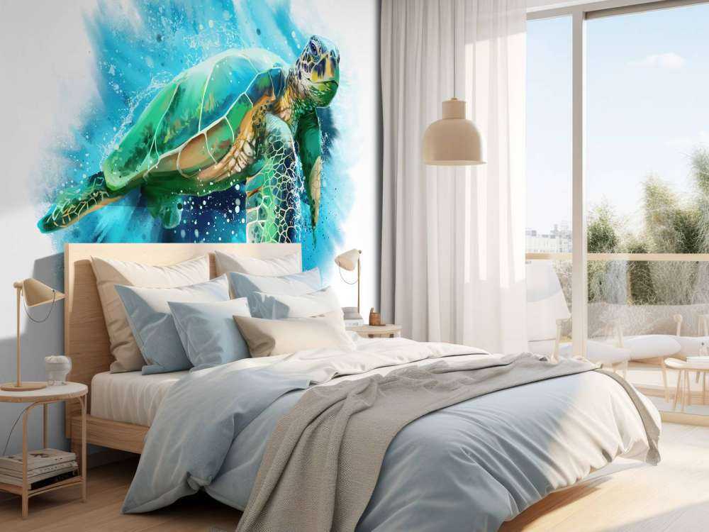 Narysowany żółw morski