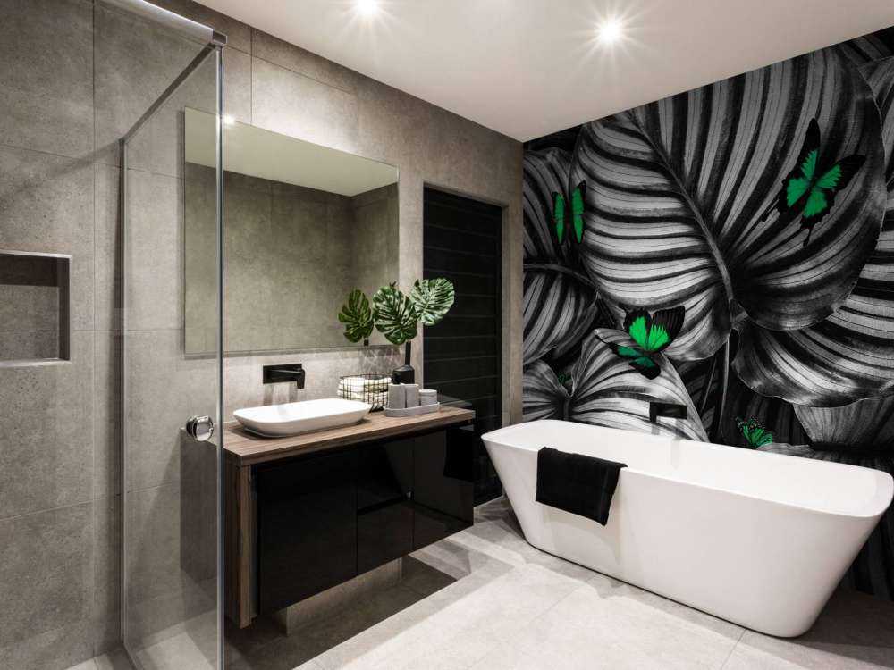 Motyle na liściach w paski