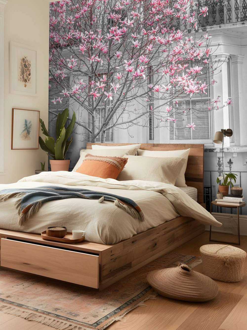 Kwitnące drzewo magnolii