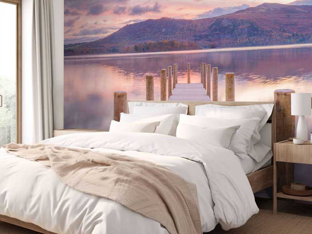 Nabrzeże zachodzie słońca